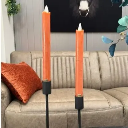 Alleen Vandaag PTMD LED Dinerkaars rustiek oranje beweegbare vlam 2 stuks