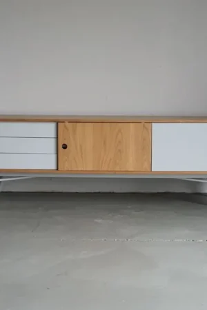 Alleen Vandaag Vintage TV-Meubel Eiken Wit Mat