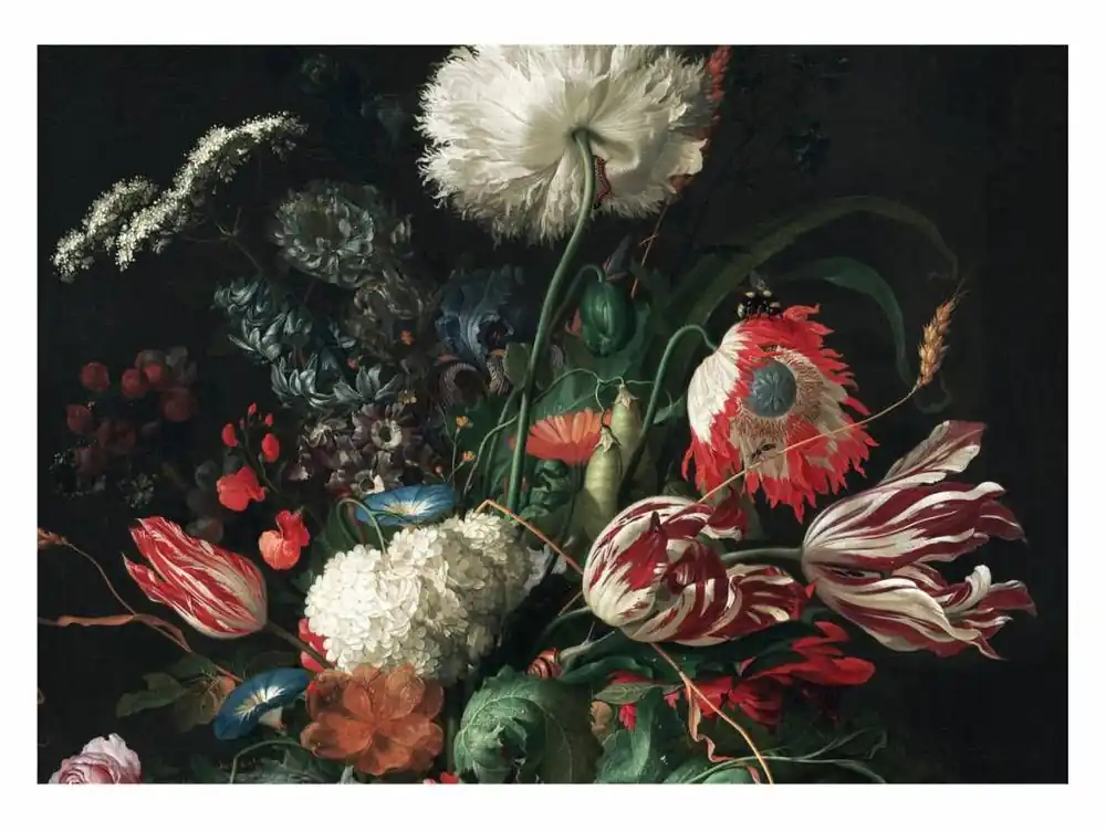 Fotobehang Golden age flowers Nu Kopen