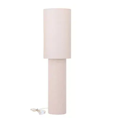 Koopje PTMD Devi Natural Linen Floor Lamp Round Covered Base