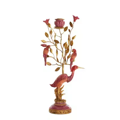 Op = Op Light&living Kandelaar 22x11x44 cm HERON bordeaux+brons