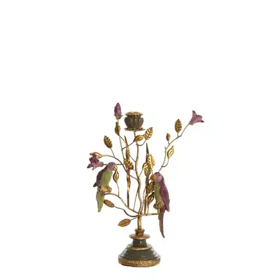 Light&living Kandelaar 16,5x9x32,5 cm PAJARO bordeaux-donker groen+brons Gratis Retour