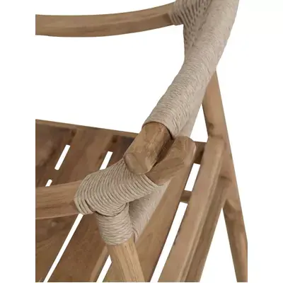 Nu Kopen MUST Living Dining chair Kenzo ,81x61x58 cm, rustic teakwood, back seat synthetic rope