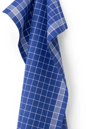 Dry Pearl Theedoek Gedraaid Halflinnen, Blauw-Wit Speciale Aanbieding