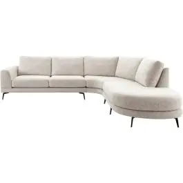 Hoekbank rechts Flandria beige basic comfort Korting